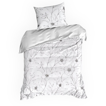 KOMPLET POŚCIELI SATYNOWEJ SPRING 64 140 X 200 CM BIAŁY