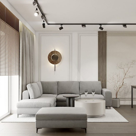 Narożnik Moon Set 1 302x235 cm szary z funkcją spania BEFAME