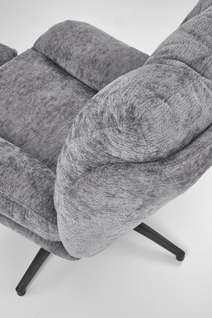 PESTO fotel z podnóżkiem / funkcja kołyski, popielaty