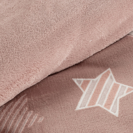 KOMPLET POŚCIELI FLANO 4 220 X 200 CM PUDROWY RÓŻ