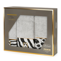 KOMPLET RĘCZNIKÓW EVA 22 46 X 36 X 7 CM SREBRNY