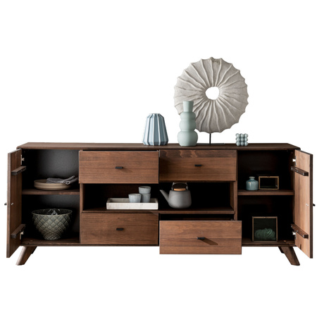 Duża komoda na nóżkach 180x75x40 cm buk/tabak II WZ-0624