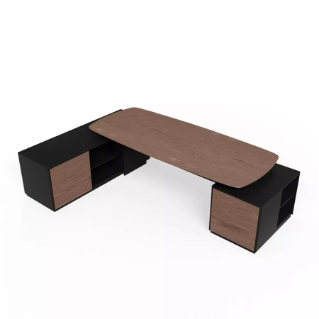 Biurko w kształcie litery do biura L 280x181x74 cm dąb orzech Slim Office