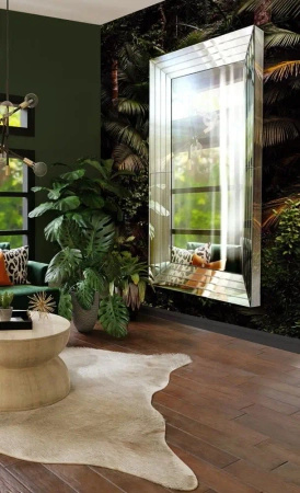 Lustro Nike glamour 90/150cm prostokątne w ramie z fazowanych lustrzanych elementów