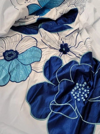 Pościel z mikrofibry Faro premium w biało-niebieskim kolorze 160x200 cm