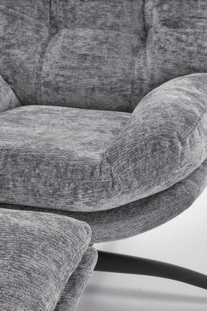 PESTO fotel z podnóżkiem / funkcja kołyski, popielaty