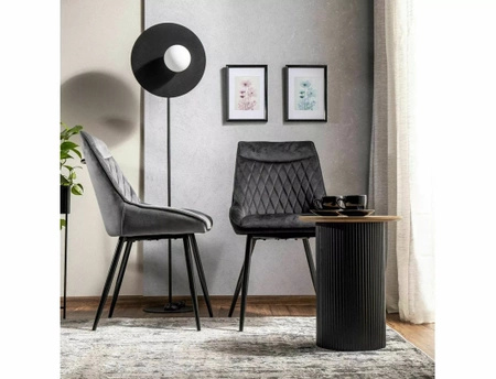 Zestaw 4 krzeseł Agat Velvet ciemny szary