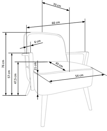 PASTORE fotel wypoczynkowy jasny beż / jasny orzech (1p=1szt)