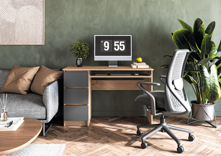 CINO biurko, dąb artisan / grafitowy (2p=1szt)