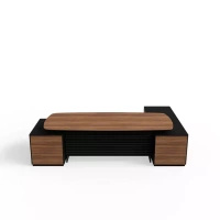 Biurko w kształcie litery L 280x181x74 cm orzech amerykański Slim