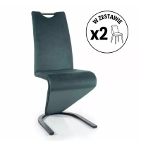 Zestaw 2 krzeseł H-090 Velvet zielony