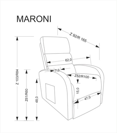 MARONI fotel wypoczynkowy beżowy (1p=1szt)