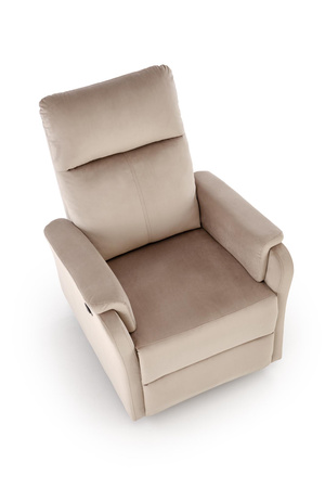 CROCUS fotel wypoczynkowy z funkcją elektrycznego rozkładania, beżowy (1p=1szt)