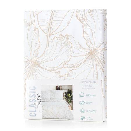KOMPLET POŚCIELI SATYNOWEJ SPRING 50 140 X 200 CM BIAŁY
