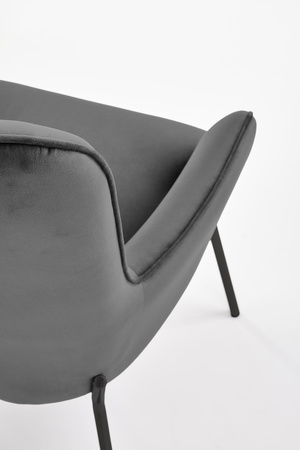 CASTEL fotel wypoczynkowy czarny / jasny popiel