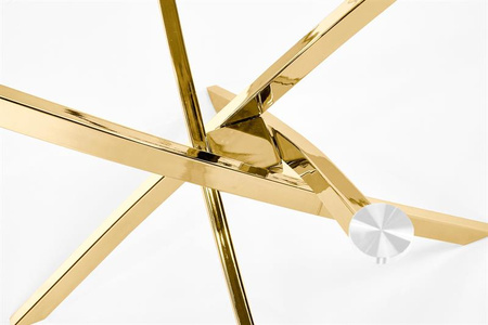 RAYMOND stół, blat - transparentny, nogi - złoty (2p=1szt)