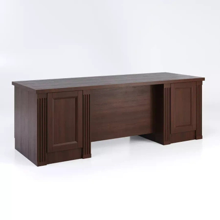 Biurko do gabinetu 80x220x76 cm dąb czekoladowy Classic