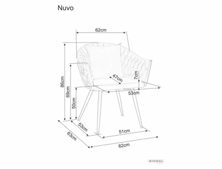 Zestaw 2 krzeseł Nuvo Velvet ciemny beżowy