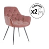 Zestaw 2 krzeseł Cherry Velvet różowy