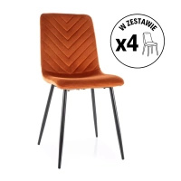 Zestaw 4 krzeseł Daren Velvet cynamonowy