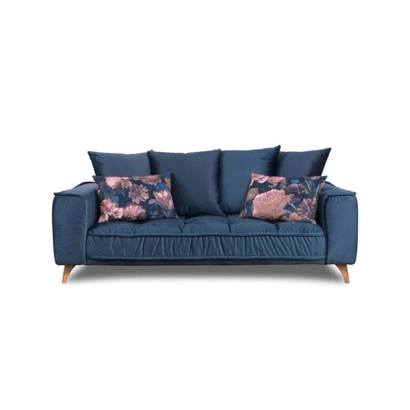 Sofa Belavio 2 osobowa 204x106 cm granatowy BEFAME