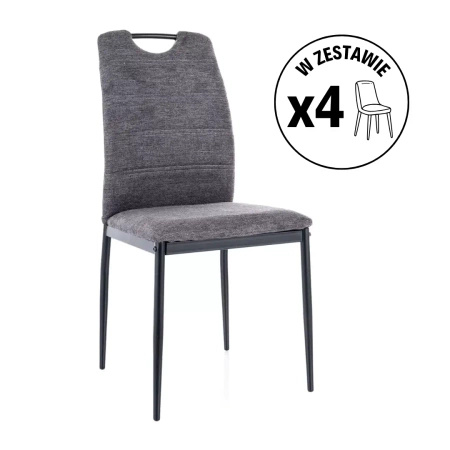 Zestaw 4 krzeseł Rip Brego ciemny szary
