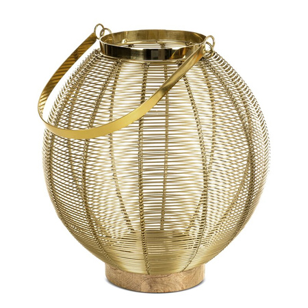 Lampion dekoracyjny MELA złoty z metalu