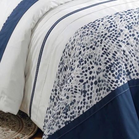 Pościel bawełniana Porto premium w biało-niebieskim kolorze 160x200 cm