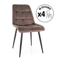 Zestaw 4 krzeseł Chic Velvet cappuccino