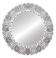 Lustro okrągłe Peola 88cm w dekoracyjnej kryształkowej bogato zdobionej ramie