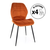 Zestaw 4 krzeseł Jake Velvet cynamonowy