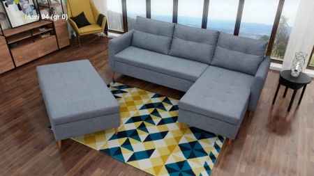 Narożnik AREO 229x153 cm w zestawie z pufą