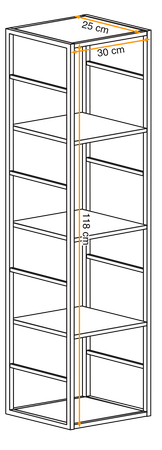 Regał czarny mat na książki 118x30x25 cm Switch RM 1