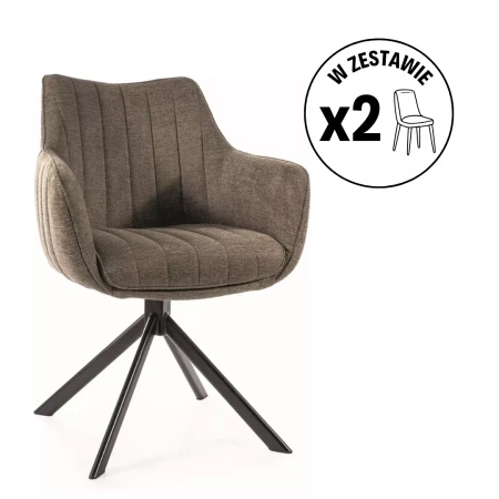 Zestaw 2 krzeseł Azalia Brego oliwkowy