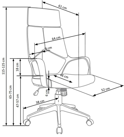 VOYAGER fotel gabinetowy czarny / niebieski