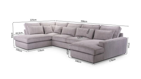 Narożnik CLEO U 398x225 cm