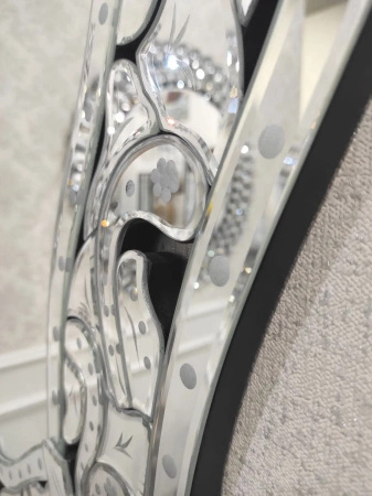 Lustro owalne Lugano 80/120cm w lustrzanej ornamentowej zdobionej ramie