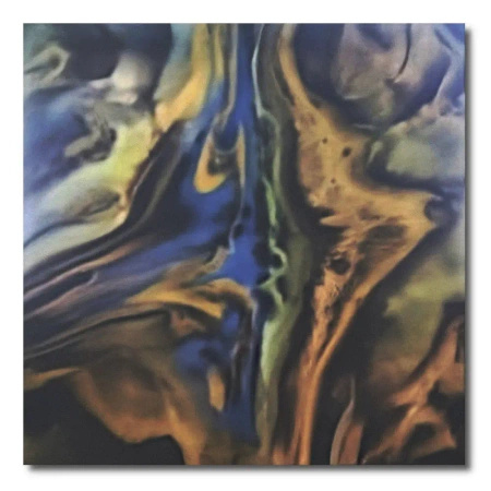 Obraz abstrakcyjny 50/50cm Złota droga ręcznie malowany na płótnie z wykorzystaniem żywicy epoksydowej