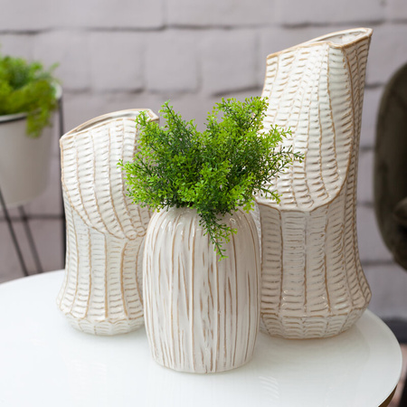 WAZON DEKORACYJNY LIZA (02) O 18 X 40 CM KREMOWY