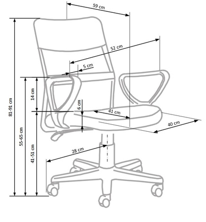 TIMMY fotel młodzieżowy turkusowy
