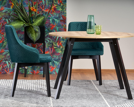 RUBEN stół kolor blat - dąb artisan, nogi - czarny (102-142x102x75 cm) (2p=1szt)