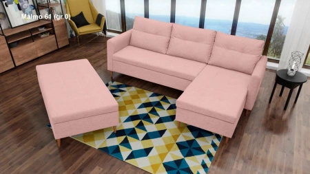 Narożnik AREO 229x153 cm w zestawie z pufą