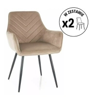Zestaw 2 krzeseł Fig Velvet beżowy