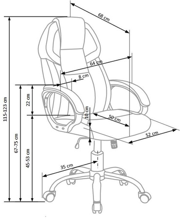 BARTON fotel gabinetowy czarno-biały