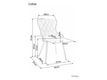 Zestaw 4 krzeseł Lotus Velvet czarny