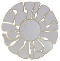 Lustro okrągłe Grosetto 92cm w stylu glamour ze złotymi elementami w kształcie płatków kwiatu