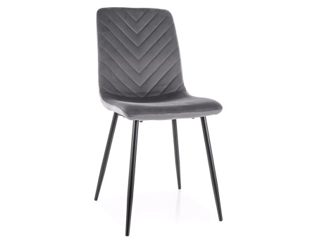 Zestaw 4 krzeseł Daren Velvet szary