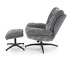 PESTO fotel z podnóżkiem / funkcja kołyski, popielaty