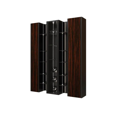 Biblioteczka do biura z czterema regałami czarny/heban 37x190x240 cm Aristo