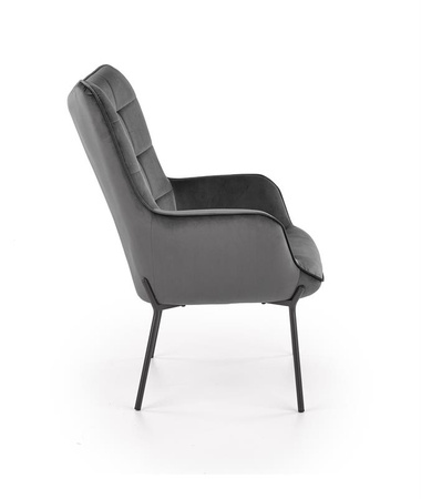 CASTEL fotel wypoczynkowy czarny / jasny popiel